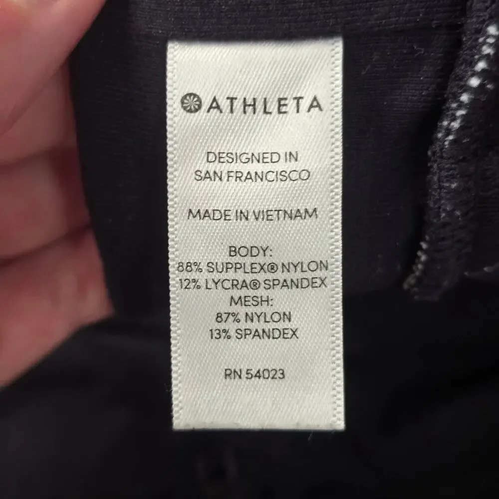 Athleta Athletic Stripe Black White Joggers Pants Size M